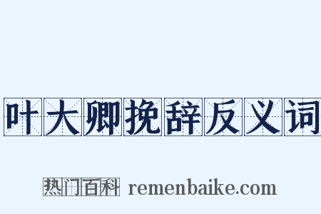 叶大卿挽辞反义词是什么意思的图片